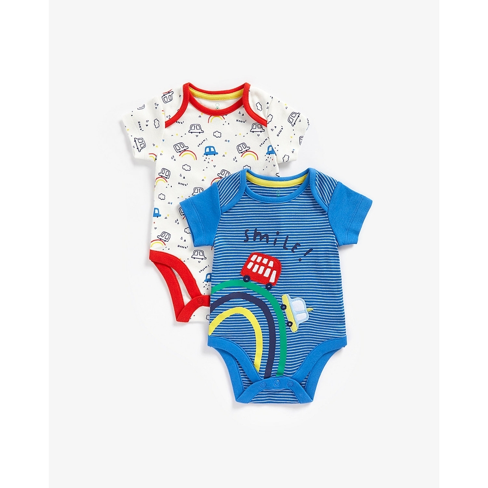 

Boys Short Sleeves Bodysuits Rainbow Print-Multicolor
