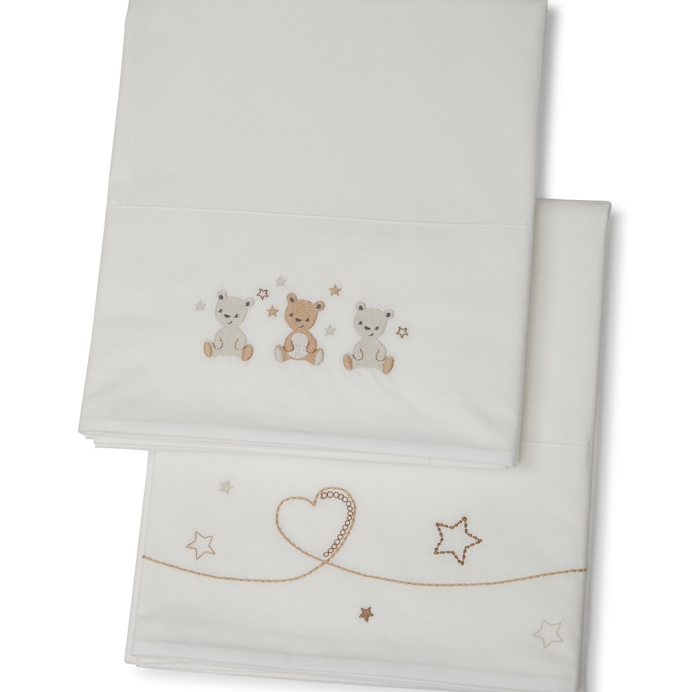 

Mothercare little&amp loved flat sheets white pack of 2