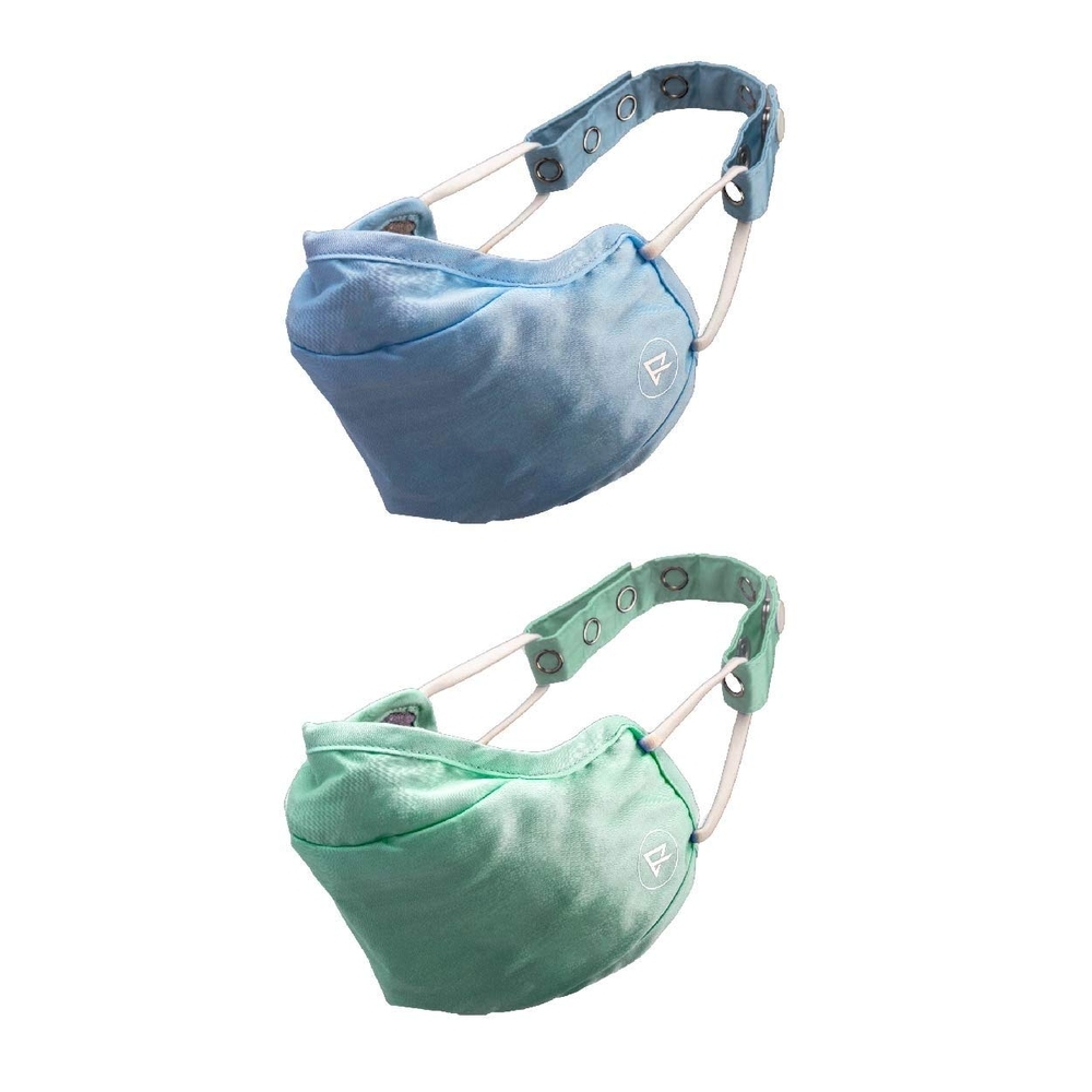 

Zero risque ne pro face mask sky blue&amp mint green pack of 2 women