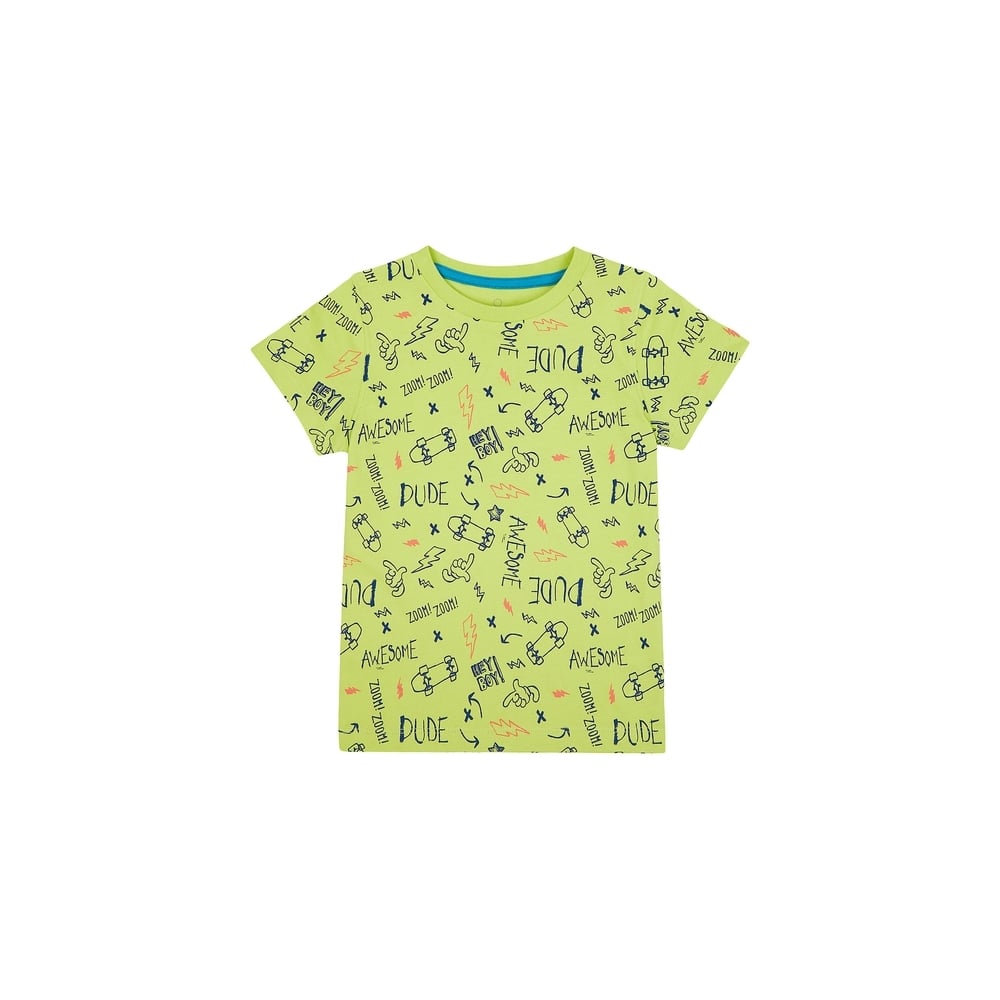 

Boys Half Sleeves T-Shirt Text Print - Green