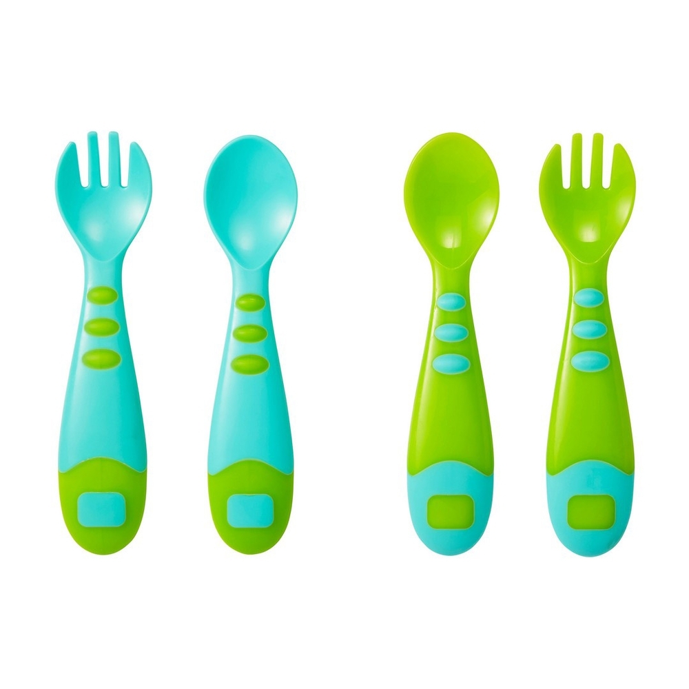 

Mothercare easy grip spoon and fork set blue - 4 pcs