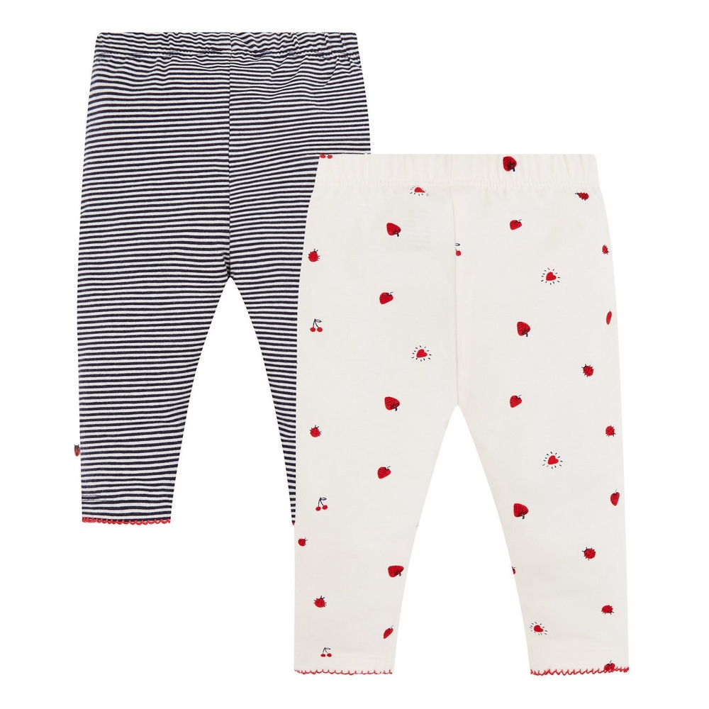 

Girls Heart And Stripe Leggings - Pack Of 2 - Multicolor
