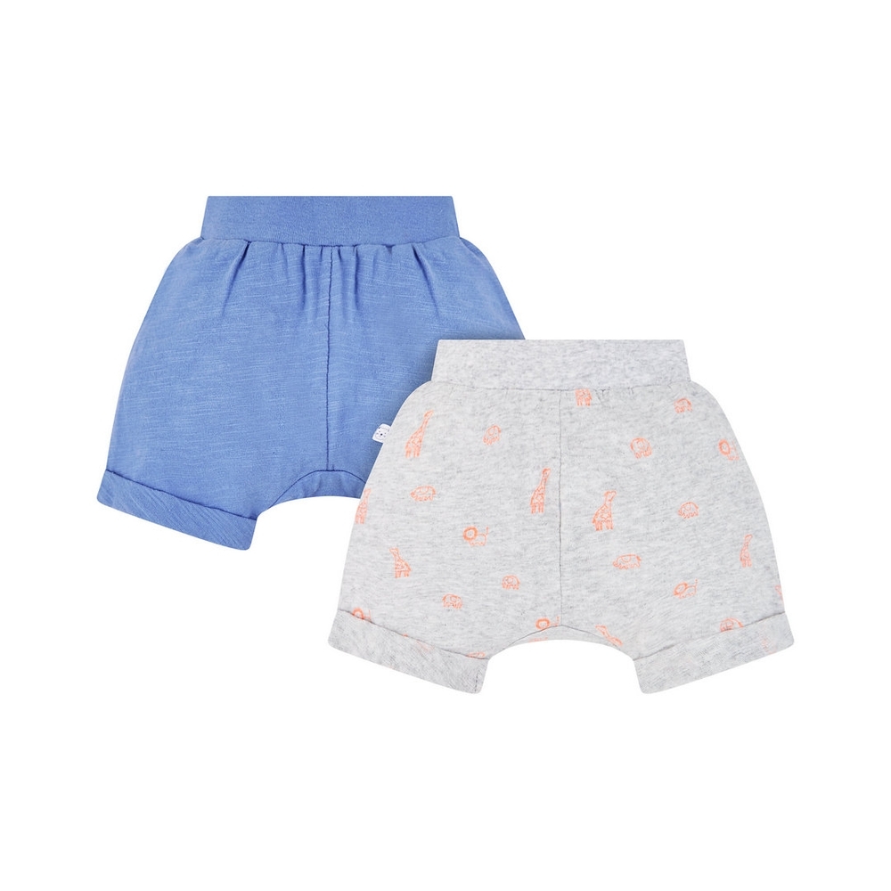 

Boys Jersey Shorts Animal Print - Pack Of 2 - Blue Grey