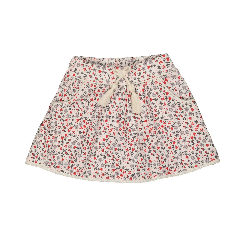 

Red And Grey Floral Skirt