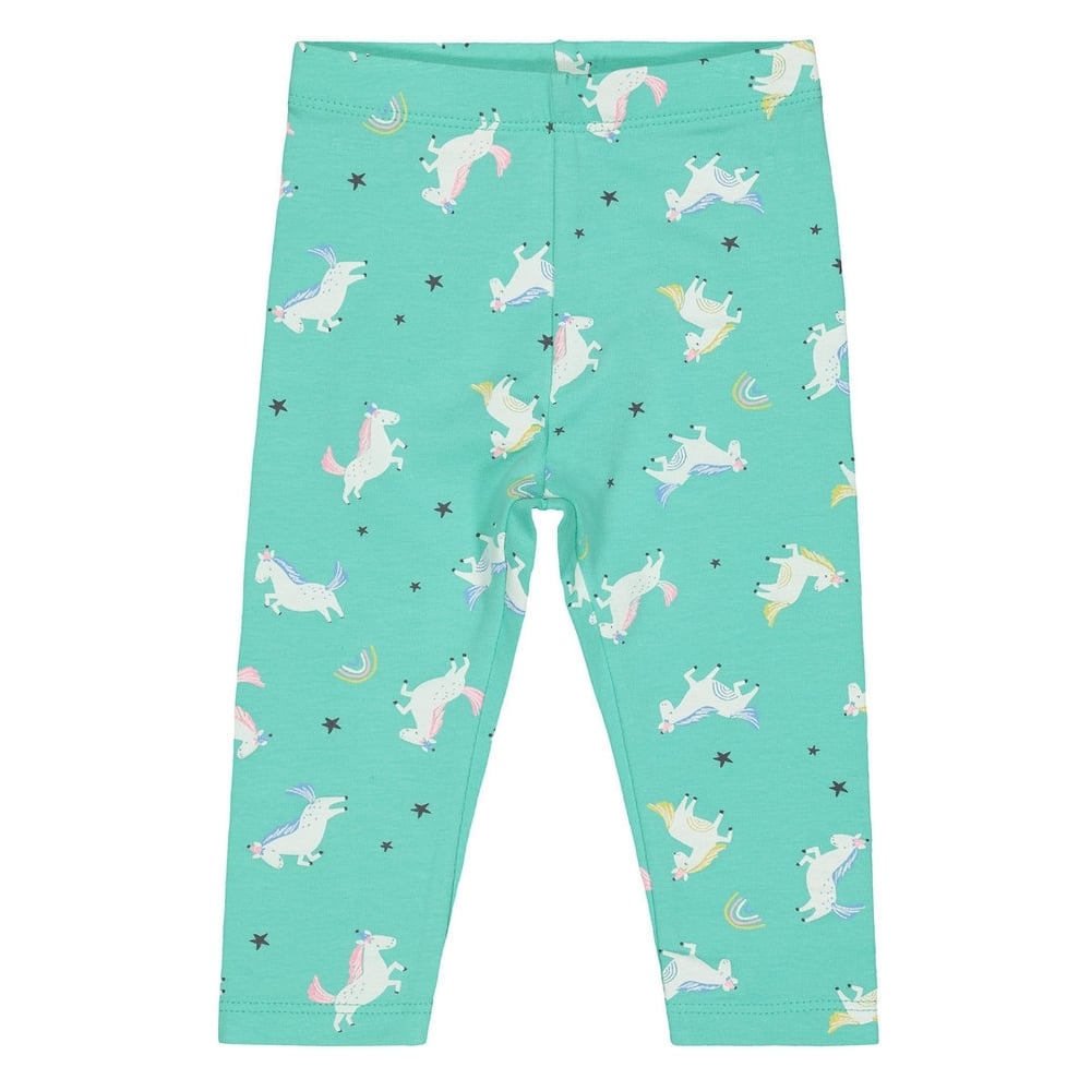 

Girls Leggings Unicorn Print With Elasticated Waistband - Green