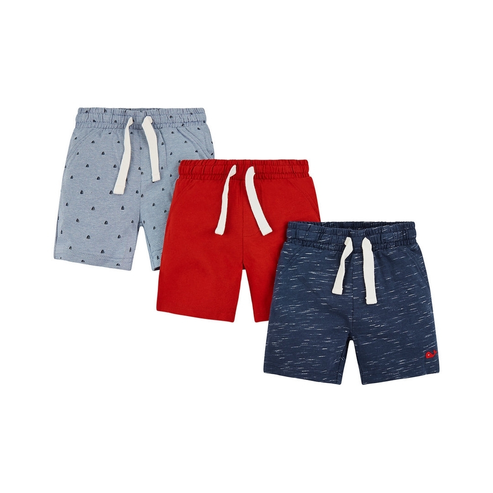 

Boys Shorts Printed - Pack Of 3 - Blue Red Navy