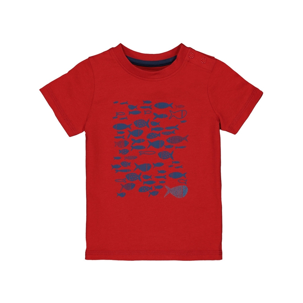 

Red Fish Print T-Shirt