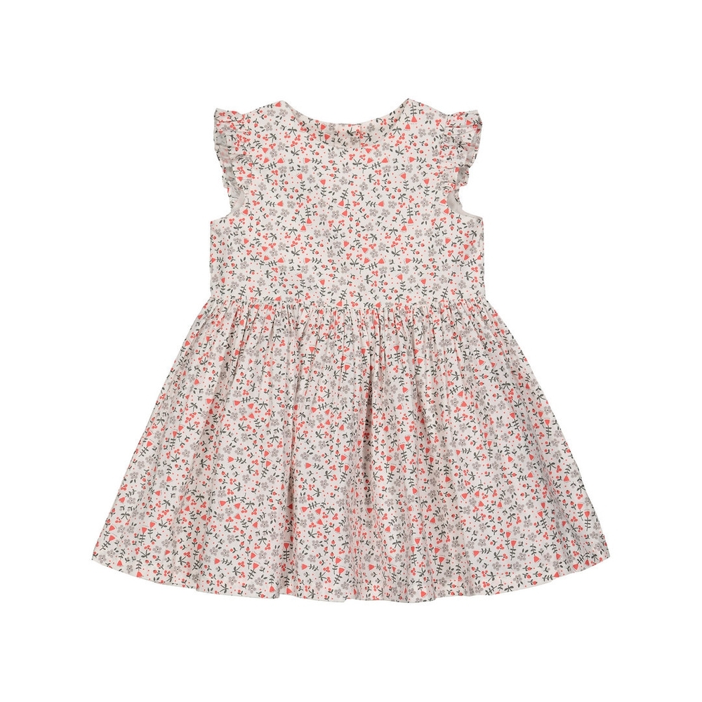 

Girls Half Sleeves Dress Floral Print - White