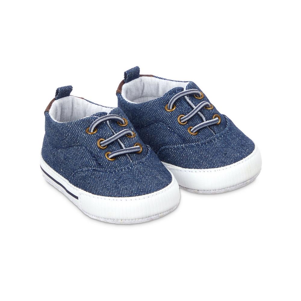 

Boys Denim Pram Shoes - Blue