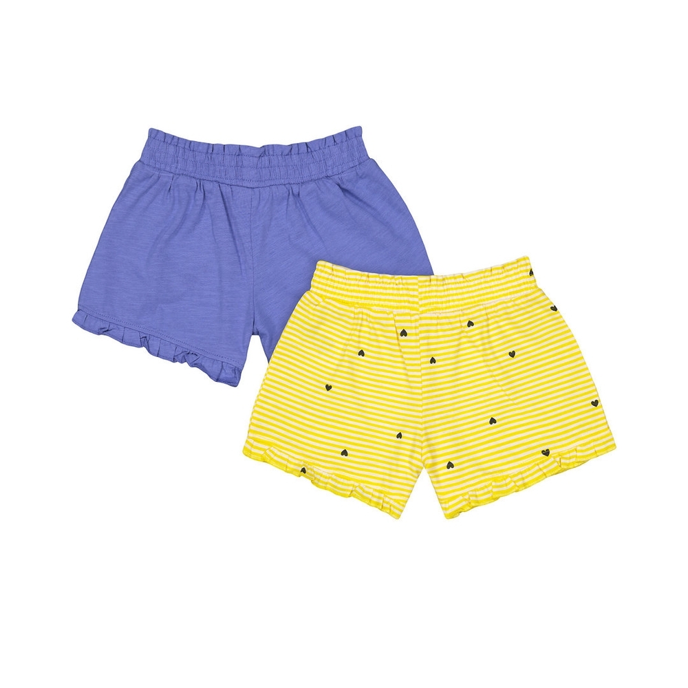 

Girls Stripe Frilled Jersey Shorts - Pack Of 2 - Multicolor