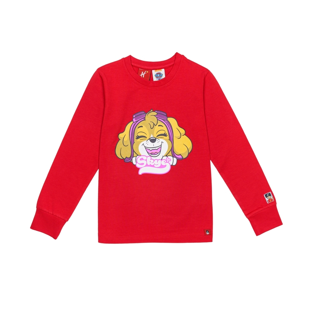 

H by Hamleys Girls Full Sleeves T-Shirt Chest Print -Red
