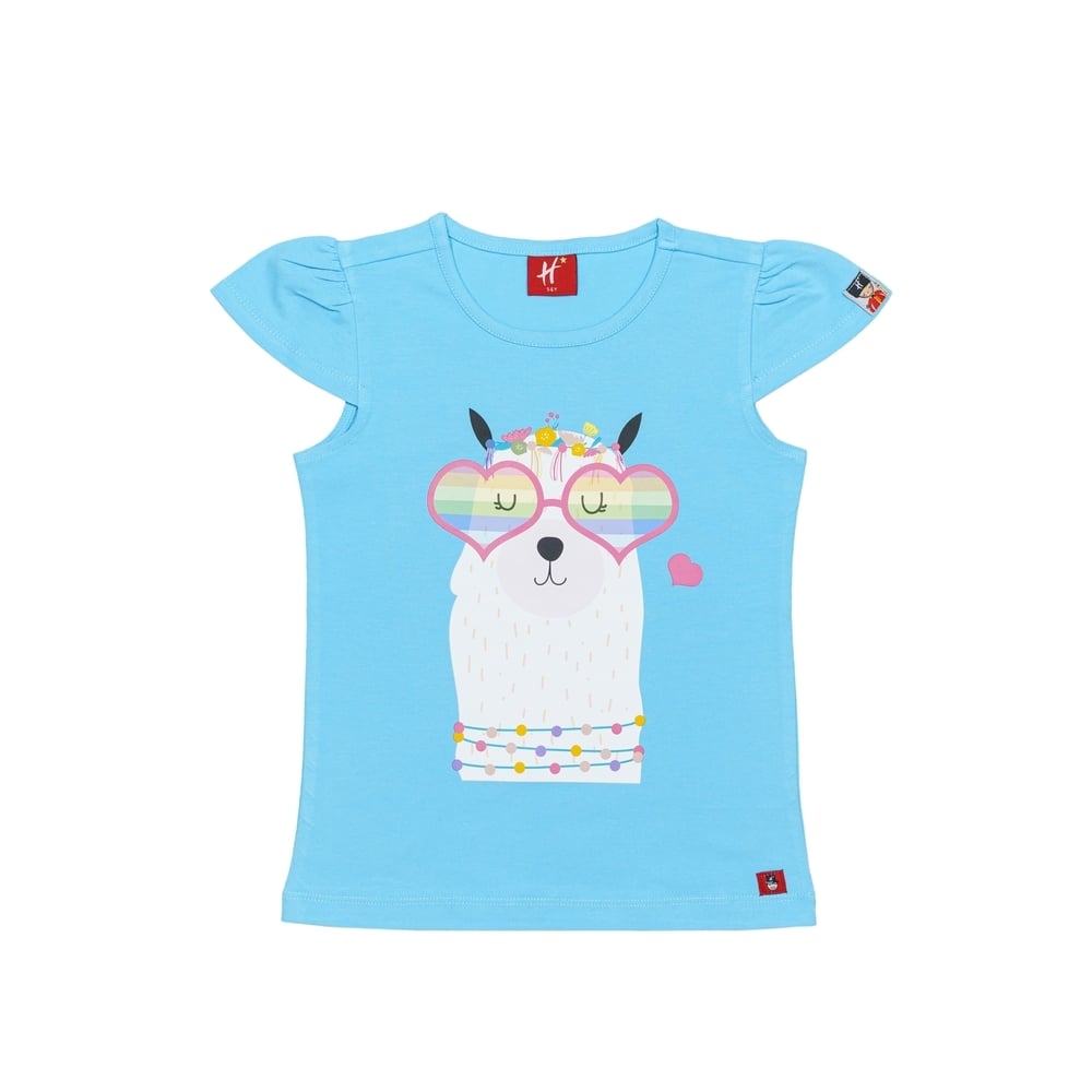 

H by Hamleys Girls Short Sleeves T-Shirt Chest Print-Blue