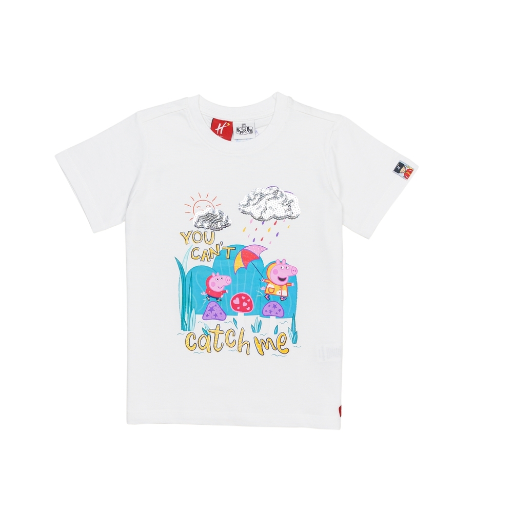 

H by Hamleys Unisex Short Sleeves T-Shirt Chest Print -White