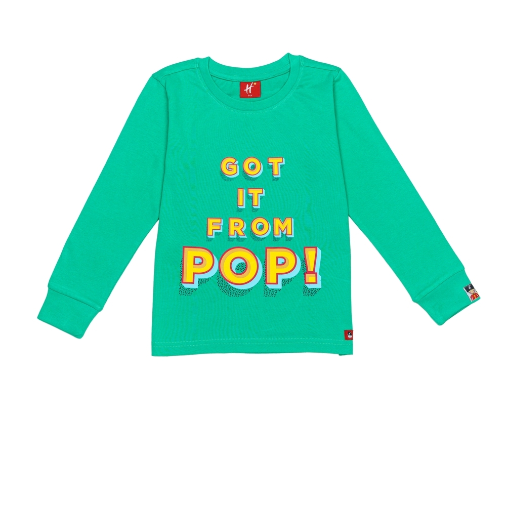 

H by Hamleys Unisex Full Sleeves T-Shirt Chest Print -Green