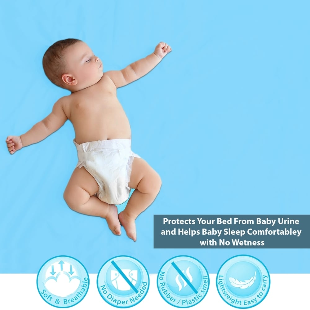 

Polka Tots Baby Mat Bed Protector Waterproof Sheet Sky Blue XL