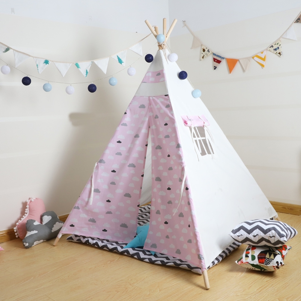 

Polka tots kids teepee foldable tent pink