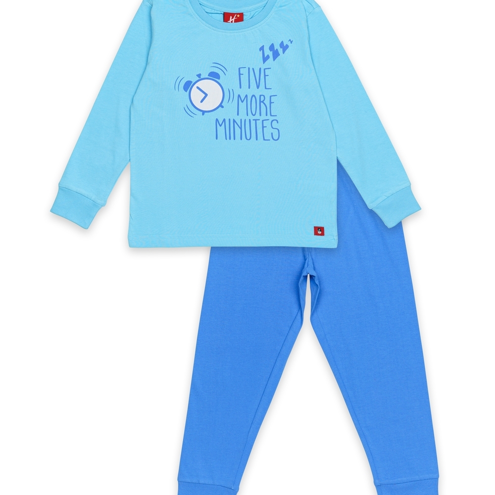 

BOYS HM- Half Sleeve T-shirt&amp Pyjama set -Pack of 1-BLUE