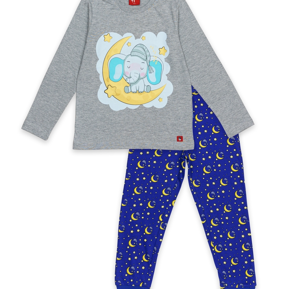 

BOYS HM- Full Sleeve T-shirt&amp Pyjama set -Pack of 1-GREY