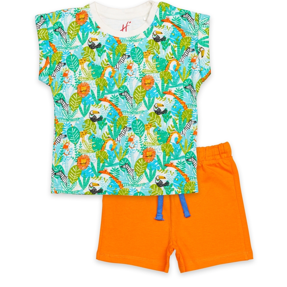 

Boys Short sleeves T-shirt&amp Shorts set -Pack of 1-MULTI
