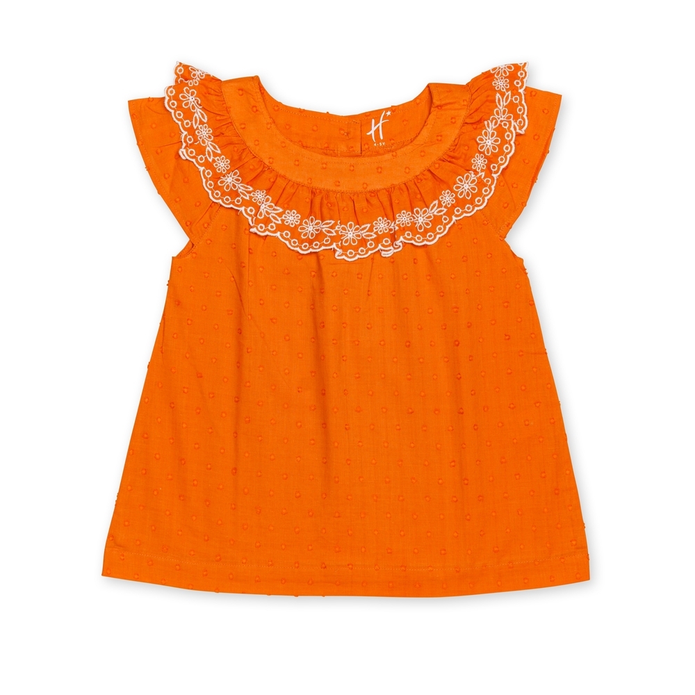 

Girls Short Sleevest-Shirt -Pack Of 1-Orange