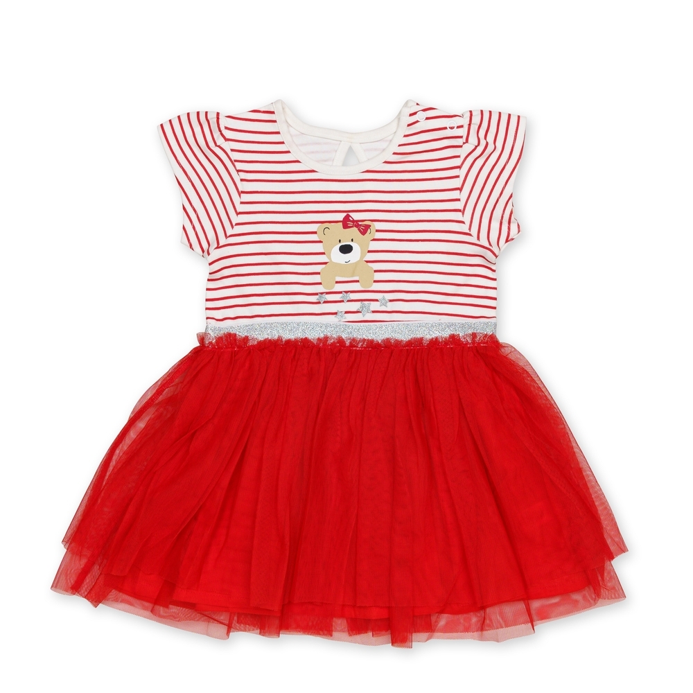 

Girls Short sleeves Dress -Pack of 1-RED MULTI