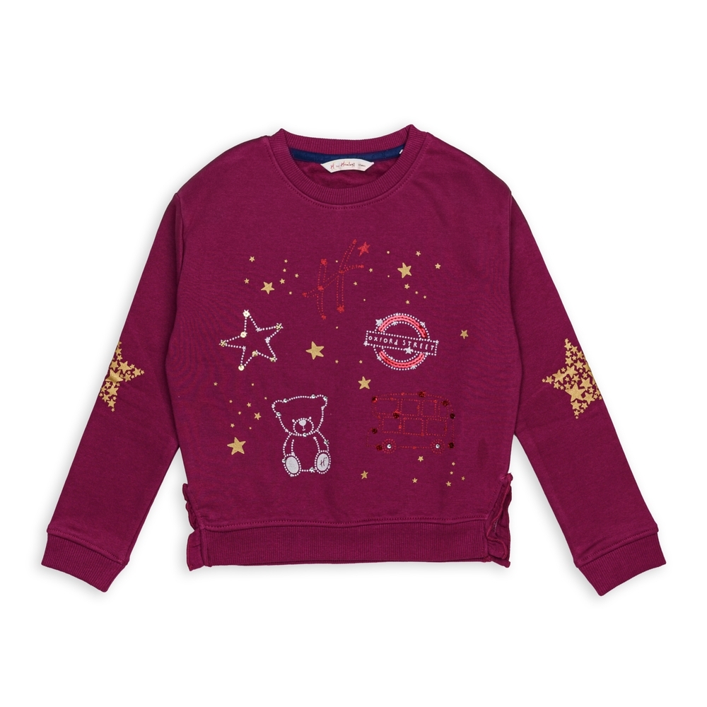 

H by Hamleys Girls Full Sleeves sweatshirts -Pack of 1-Red