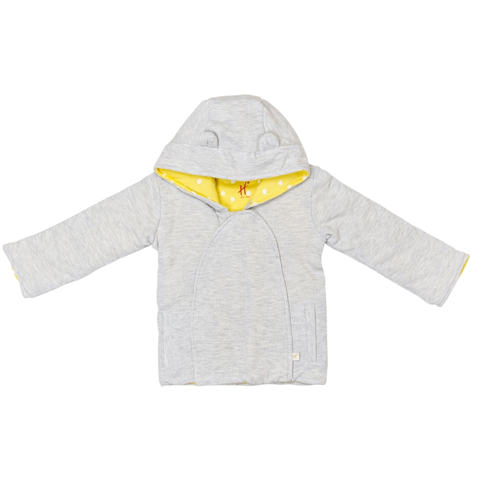 

H by Hamleys Boys Full Sleeve Sweatshirt Hooded&amp Side Pockets-Cream