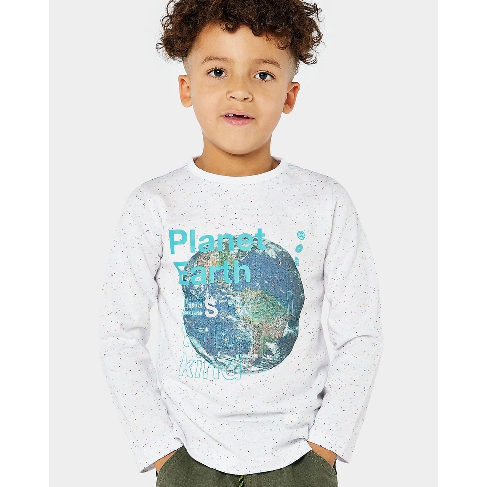 

Boys Full Sleeves T-shirt -White