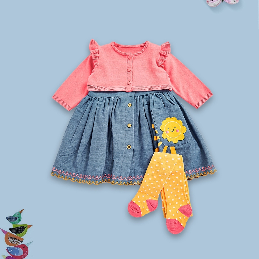 

Girls Dungaree Set -Multicolor