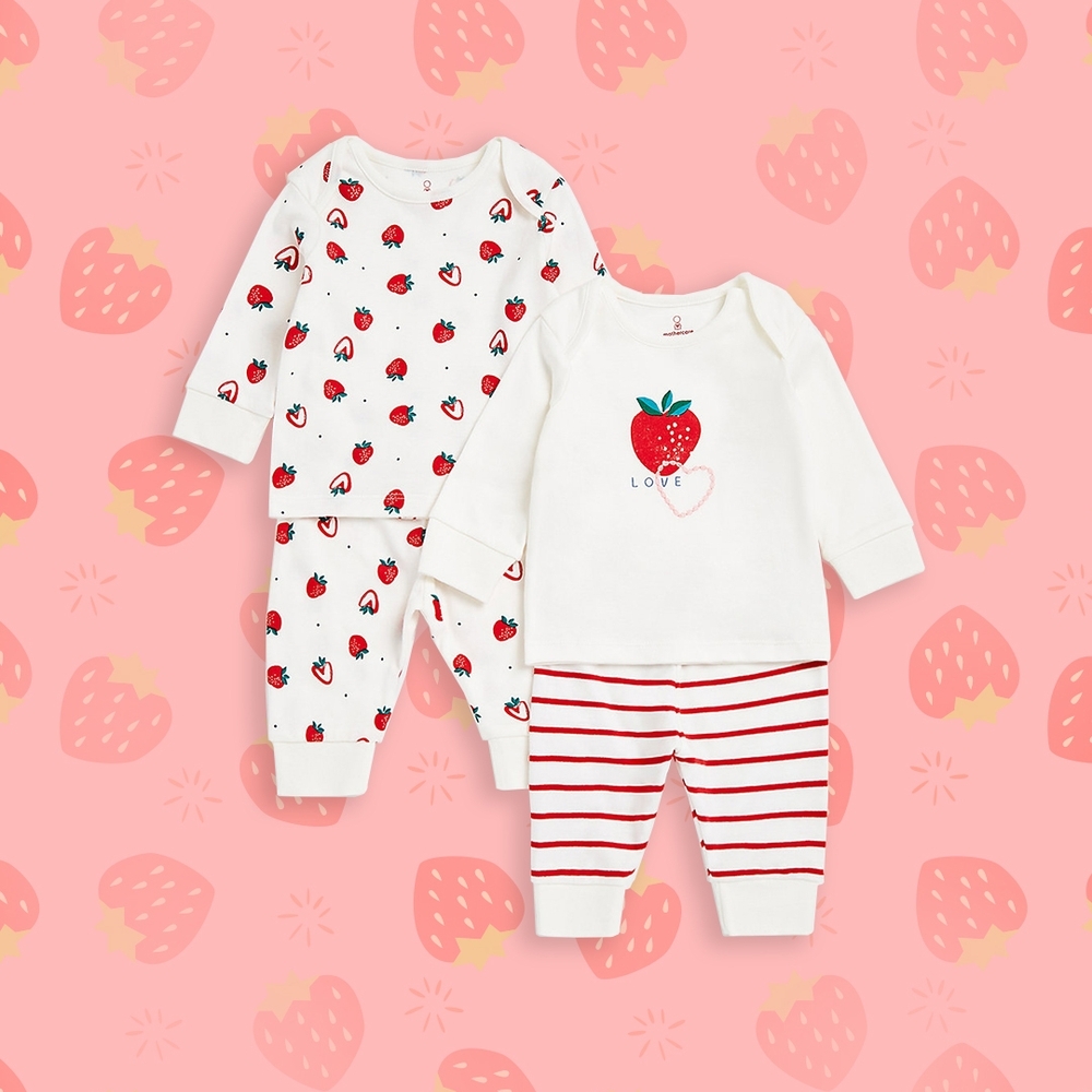 

Girls Full Sleeves Pyjama Set Fruit Design-Pack of 2-Multicolor
