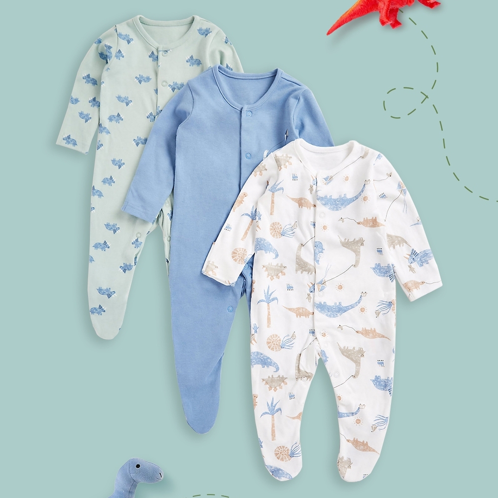 

Boys Full Sleeves Sleepsuits -Multi