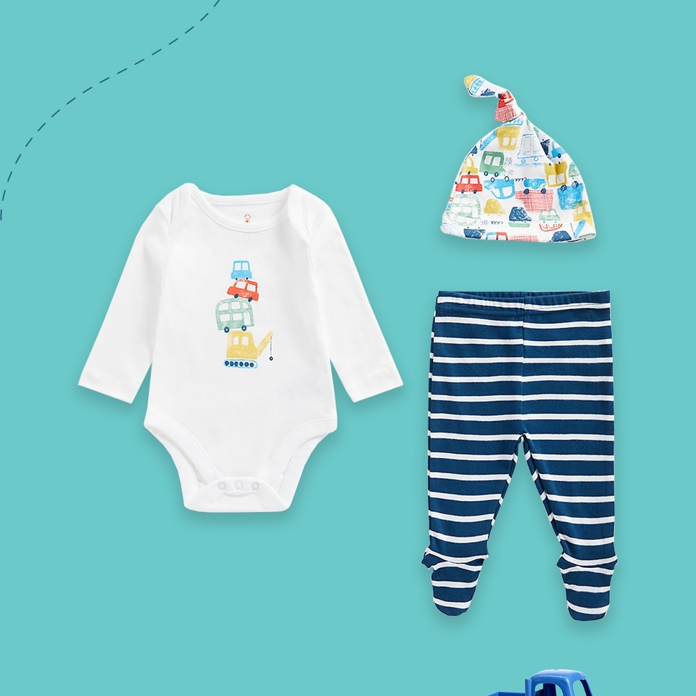 

Boys Full Sleeves 3 Piece Gift Set -Multicolor