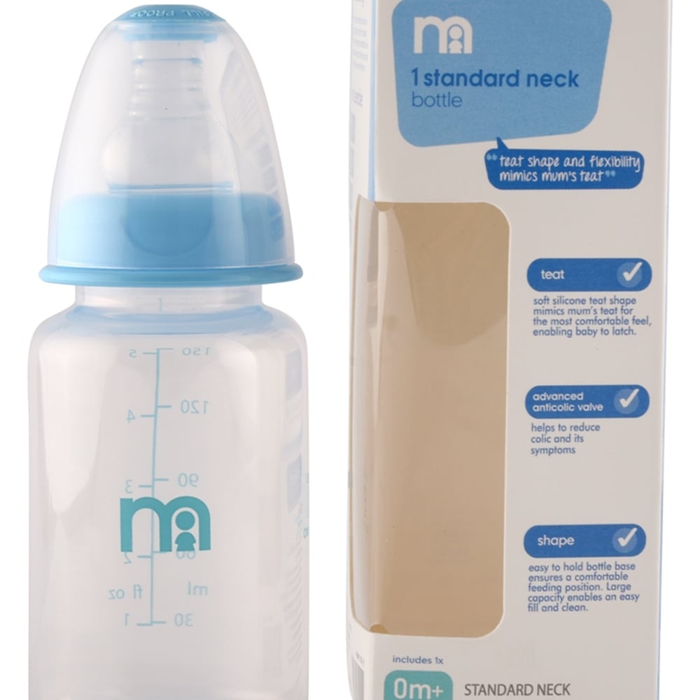 

Mothercare narrow neck baby feeding bottle blue Pack of 1 150ml