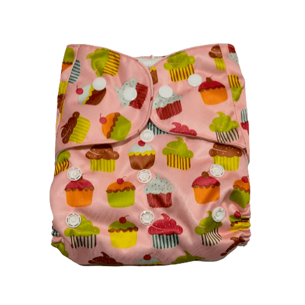 

The Mom Store Cupcakes and Muffins Re-Usable Cloth Diaper Peach
