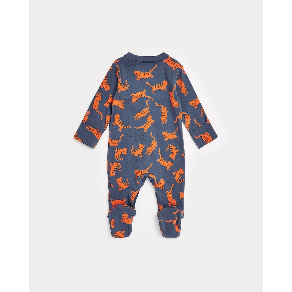 

Boys Full Sleeves Sleepsuits Animal All Over Print-Multicolor