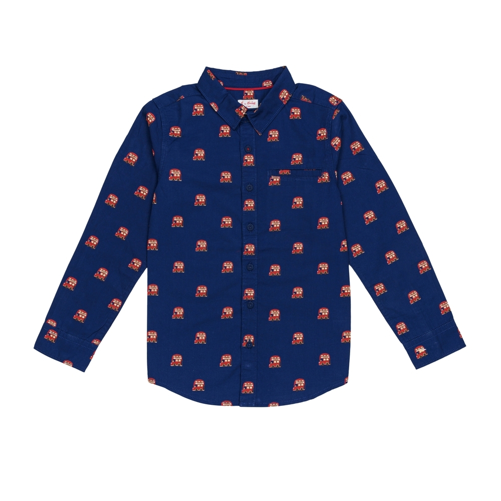 

H by Hamleys Boys Full Sleeves Shirt All Over Print-Navy