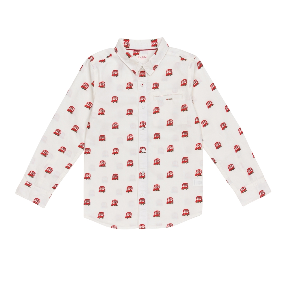 

H by Hamleys Boys Full Sleeves Shirt All Over Print-White