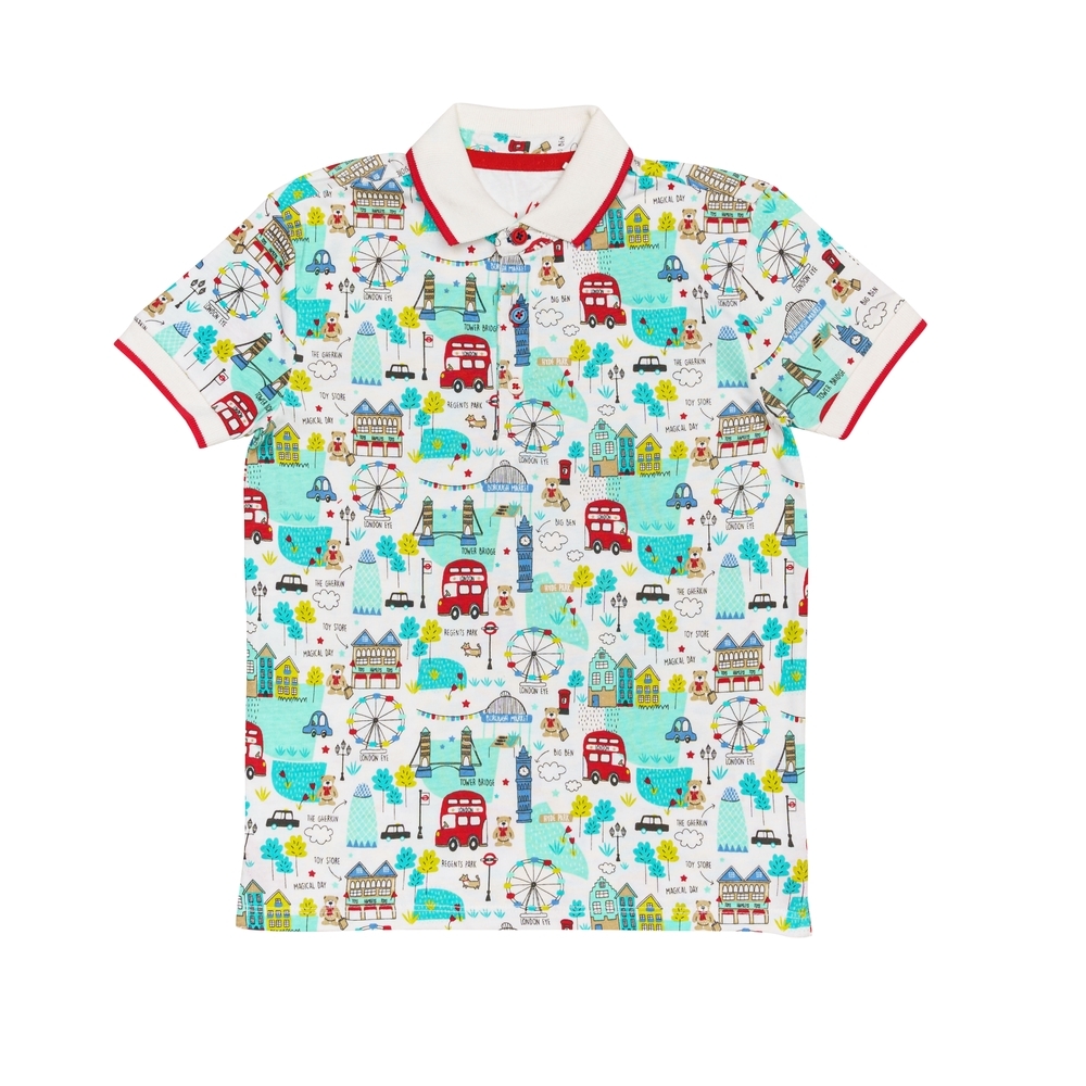 

H by Hamleys Boys Short Sleeves Polo T-Shirt Heritage-Multicolor
