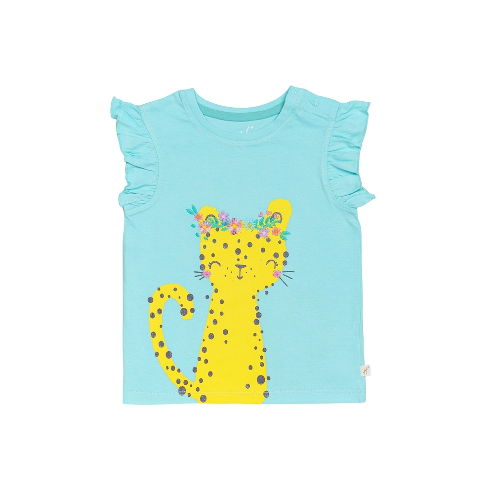 

H by Hamleys Girls Short Sleeves T-Shirt Leopard Print-Blue