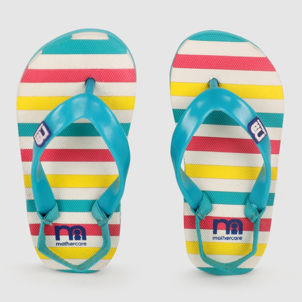 

Girls Flip Flop With Back Strap Block Design Stripes Multicolor