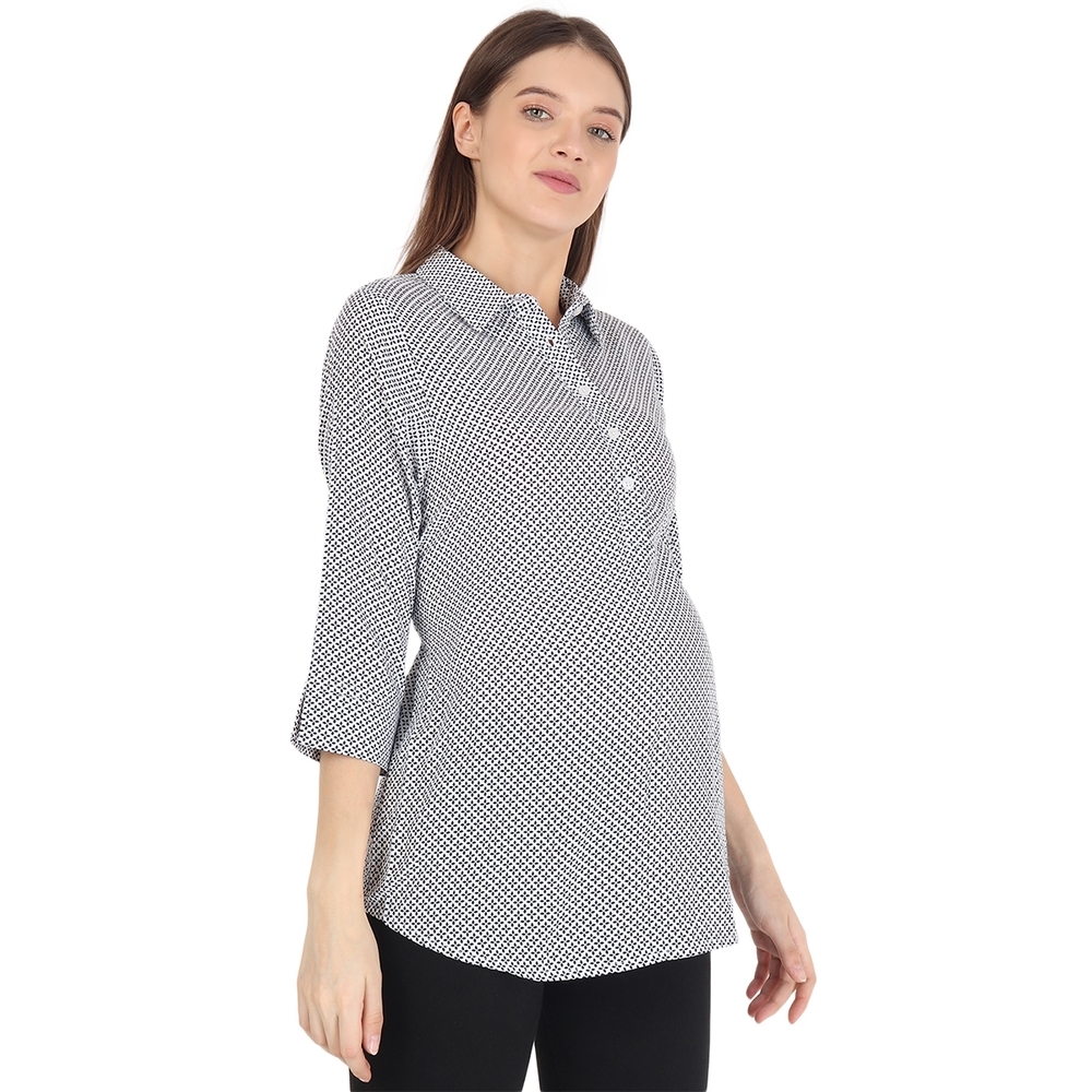 

Women Full Sleeves Maternity Shirt Printed - Multicolor