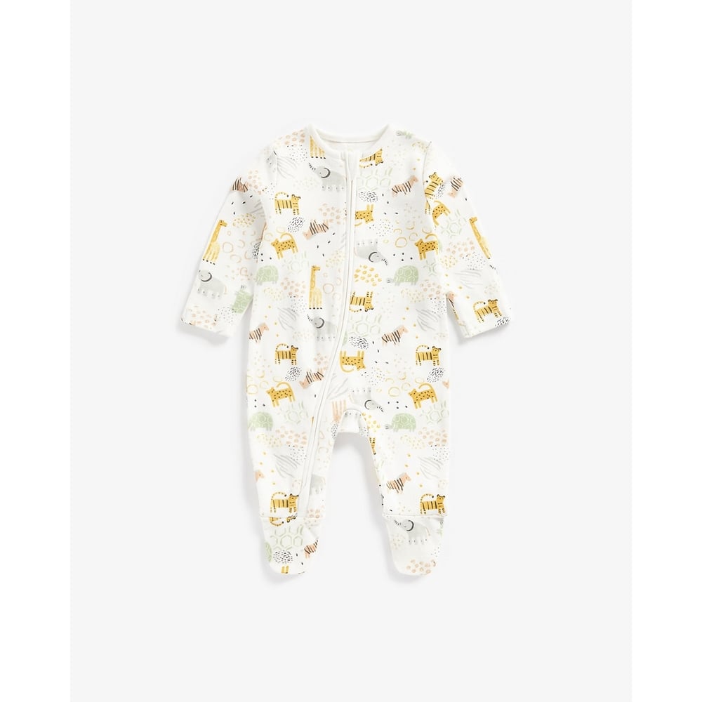 

Unisex Full Sleeves Sleepsuit Animal Printed-Multicolor