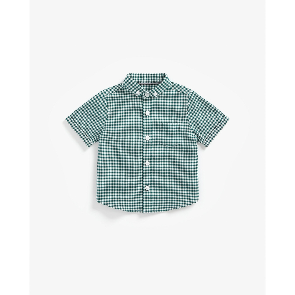

Boys Short Sleeves Shirts Checked-Green