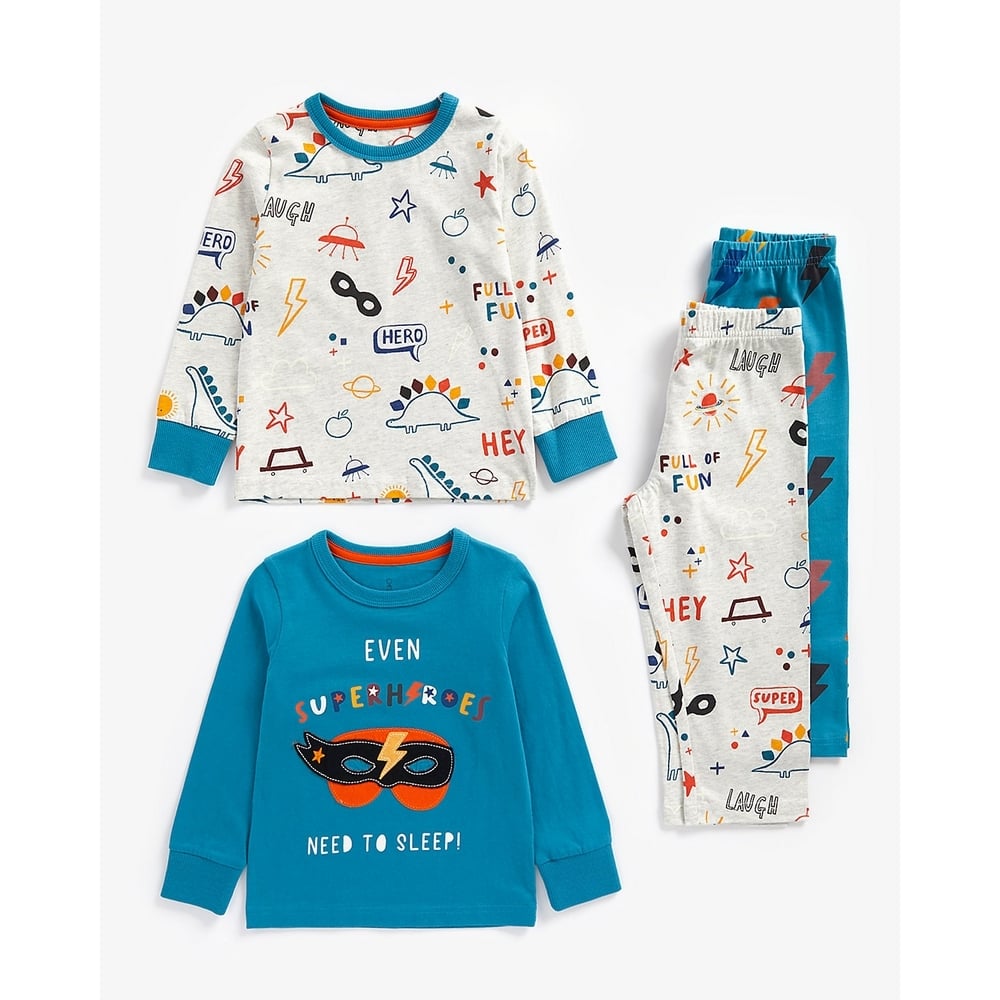 

Boys Full Sleeves Pyjamas Set -Pack of 2-Multicolor