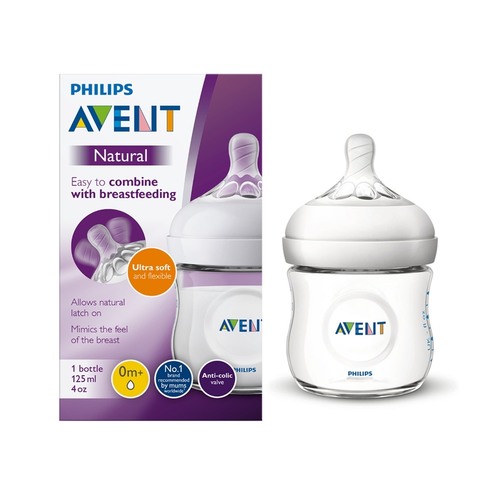 

Avent natural baby feeding bottle translucent pack of 1 125ml