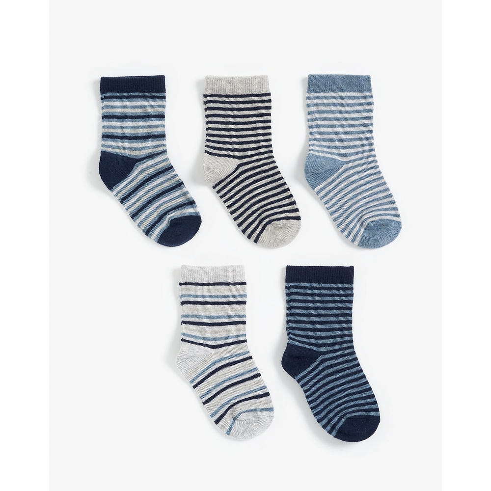 

Boys Socks Striped - Pack of 5 - Blue