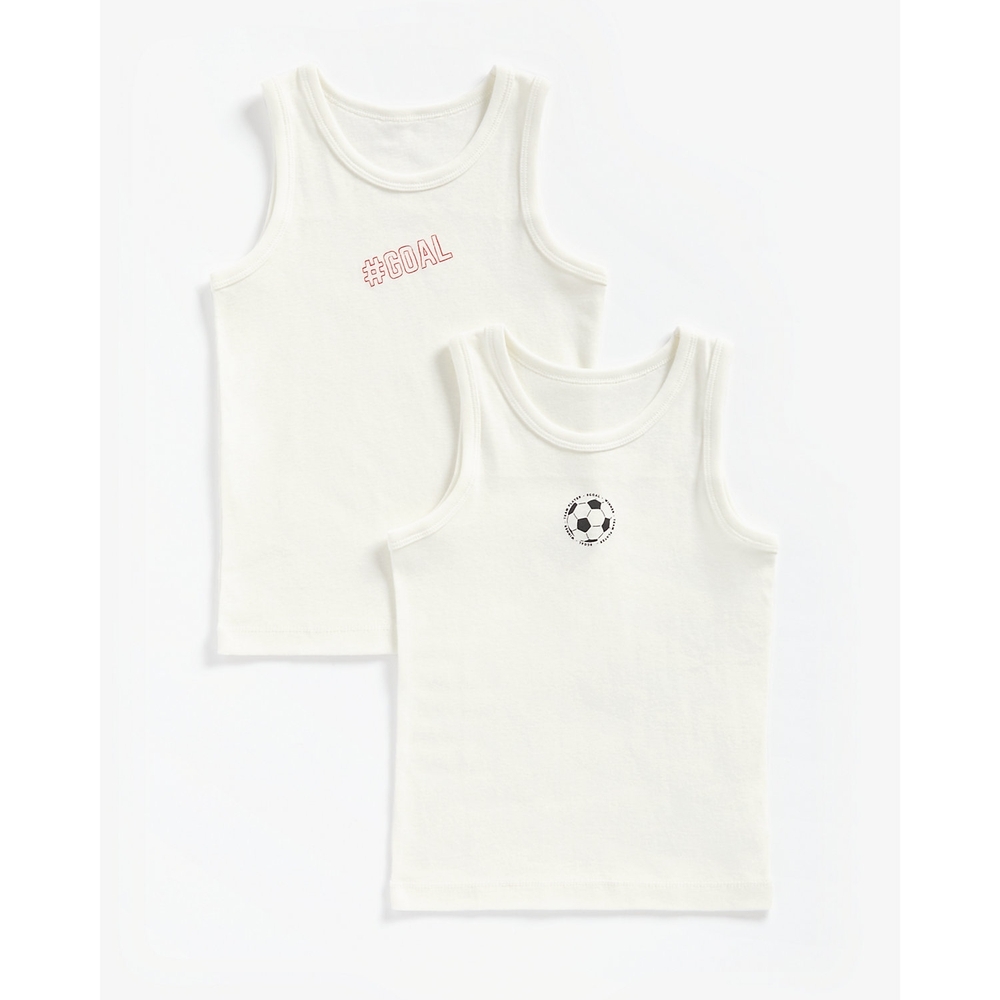 

Boys Vest Football Design - Pack of 2 - White