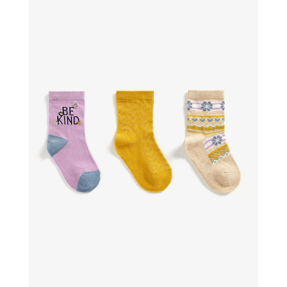 

Girls Socks - Pack of 3 - Multicolor