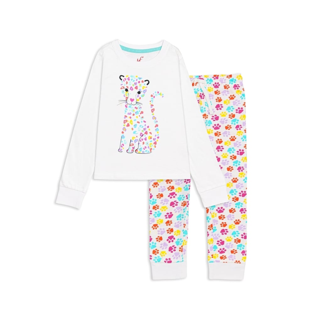 

Girls Full Sleeves Pyjama&amp T-shirt set -Pack of 2-White