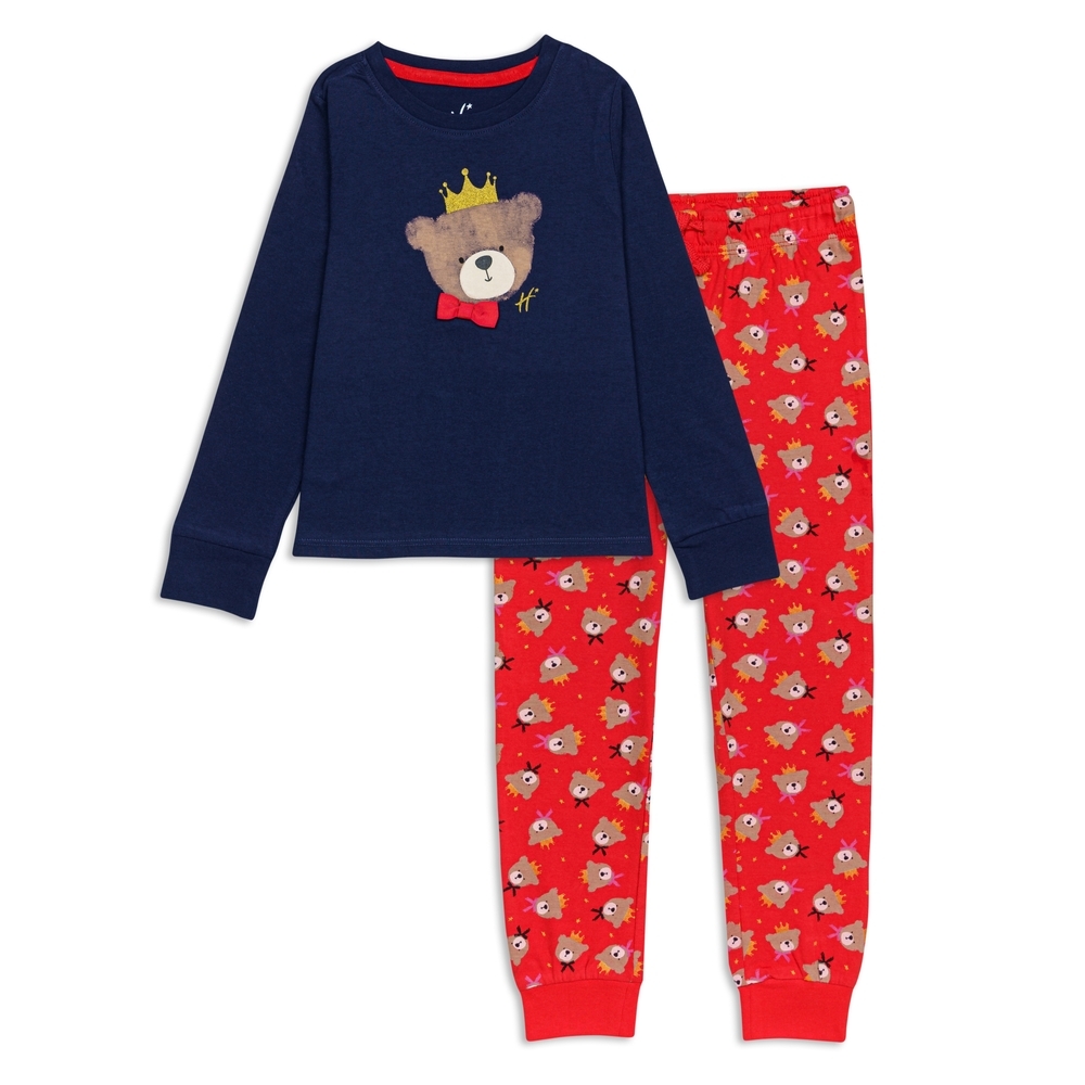 

Girls Full Sleeves Pyjama&amp T-shirt set -Pack of 2-Multi